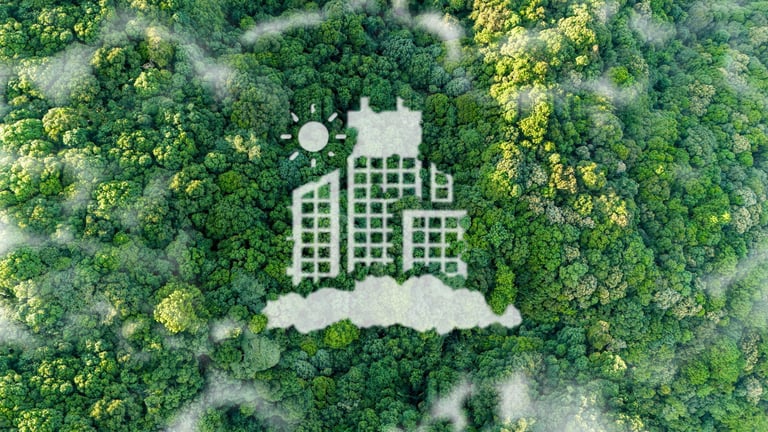 Sustainable green building in nature